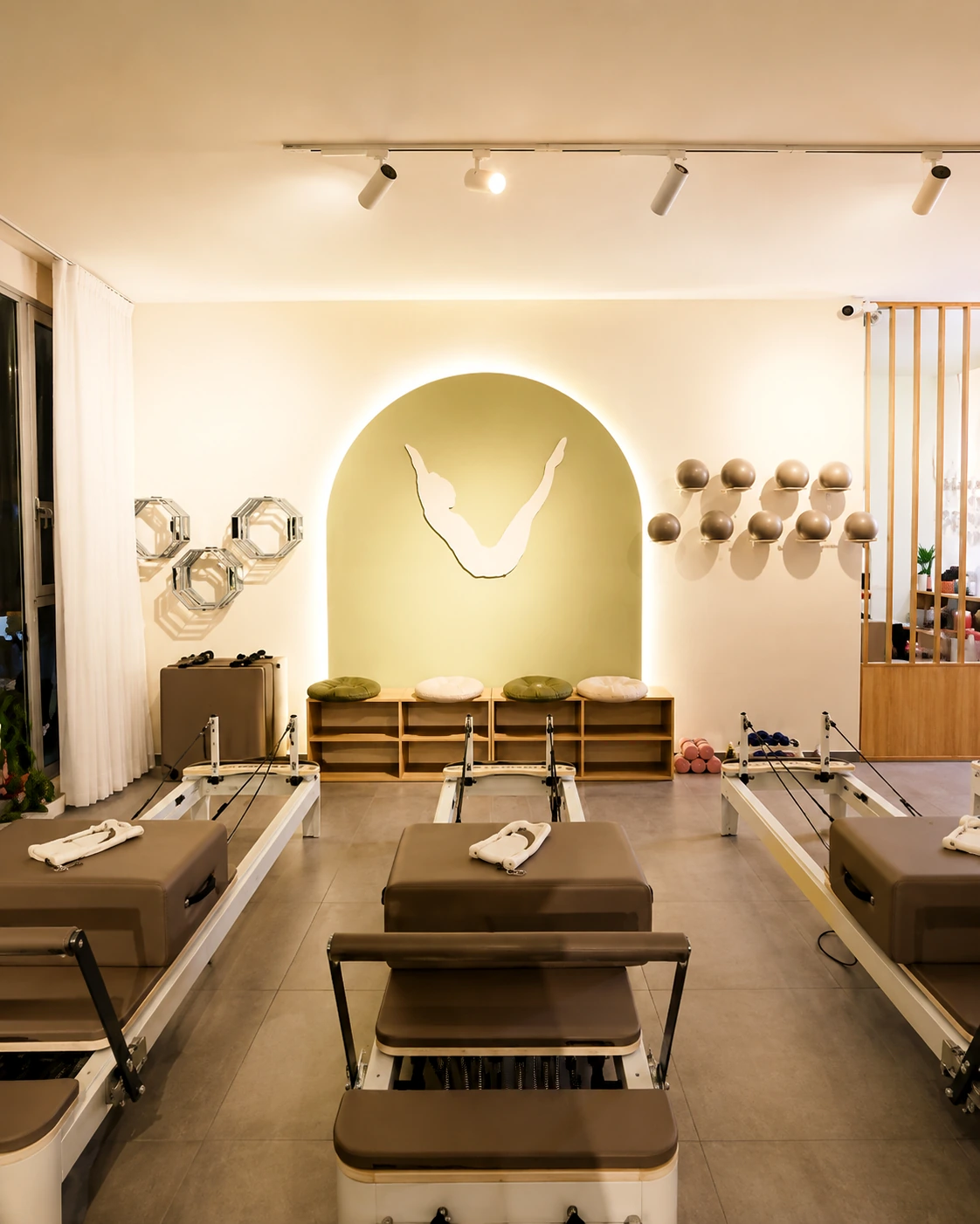 Reformer Pilates equipment inside Curve Pilates Studio
